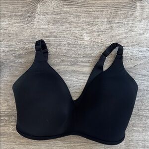 Soma Vanishing 360 Wireless Bra Womens 36G Black seamless T shirt bra deep V